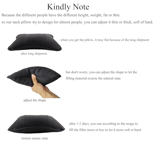 Car Neck Pillow Set - Dual-Side PU Leather Headrest with Fiber Filling