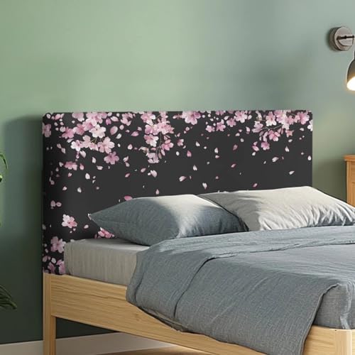 Cherry Blossom Headboard Cover - Stretch Protector for Queen & King Beds