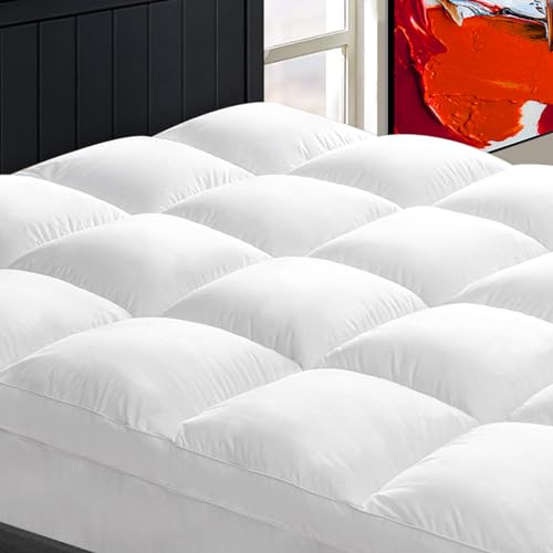 Queen Mattress Topper for Back Pain Relief | Plush Cooling Bed Pad