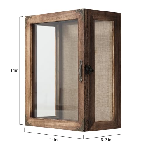11x14 Deep Shadow Box Display Case with Glass Sides - 6.2 Inch Depth Wood