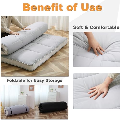 Full Size Foldable Futon Mattress, 5-Inch Thick Memory Foam Floor Bed
