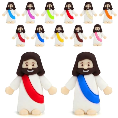 40 Pcs Mini Jesus Figurines Bulk - Tiny Pocket Religious Toys for Parties
