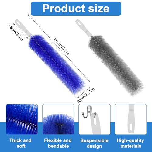 Bendable Microfiber Cobweb Duster Set - 2 Pcs Fan & Vent Cleaning Brushes