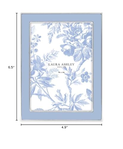 4x6 Enamel Picture Frame with Silver Edge - Cashmere Blue Tabletop Display