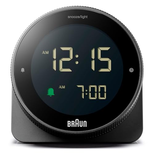 Digital Alarm Clock with Rotating Bezel, Snooze and Negative LCD Display