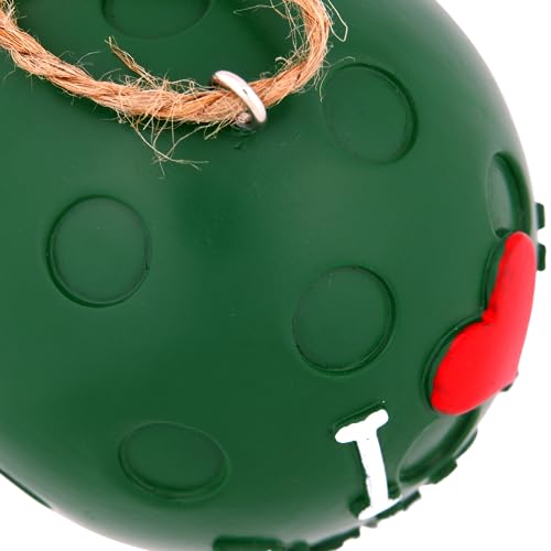 Needzo Green Pickleball Christmas Ornament with Santa Hat - Holiday Decor