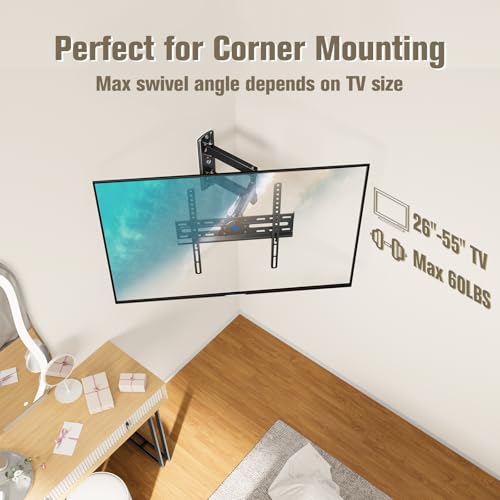 Full Motion TV Wall Mount Bracket with Swivel & Tilt for 26-55 Inch TVs