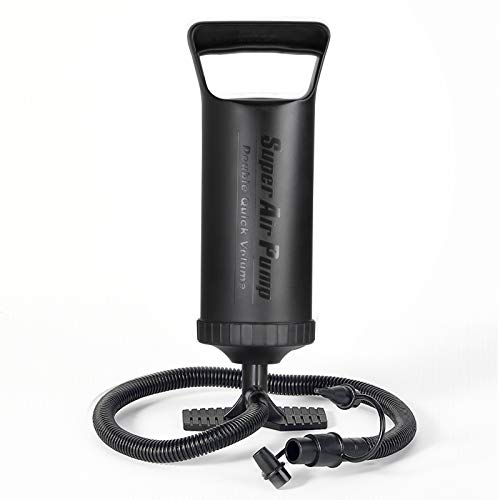 Portable Double Action Manual Air Pump with 3 Nozzles for Inflatables