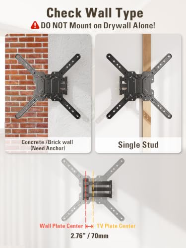 Full Motion TV Wall Mount for 26-60 Inch TVs - Articulating Swivel & Tilt
