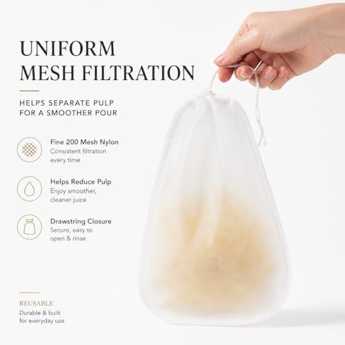 Reusable 200 Mesh Juicer Bags, 10 x 14 Inch Nylon Fine Mesh for Nut Milk