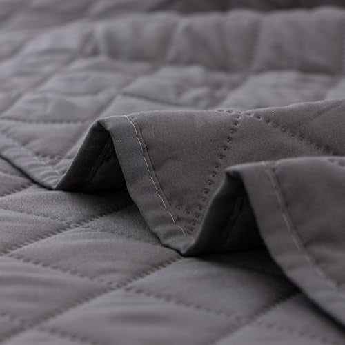 5-Piece Twin Daybed Cover Set - Quilted Microfiber Bedding with Shams, Gray