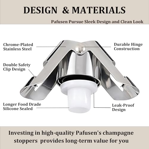 Stainless Steel Champagne Bottle Stoppers (2 Pack) - Sparkling Wine Sealer