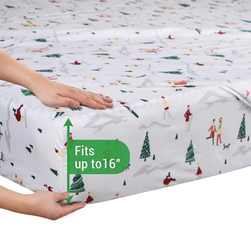 Gogreen Snow Tree Twin Deep Pocket Bed Sheet Set - 3PC Breathable Soft Bedding