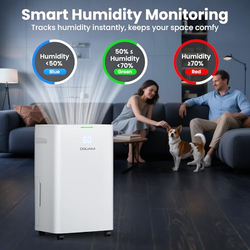 80 Pint Dehumidifier for Basement and Large Rooms with Drain Hose