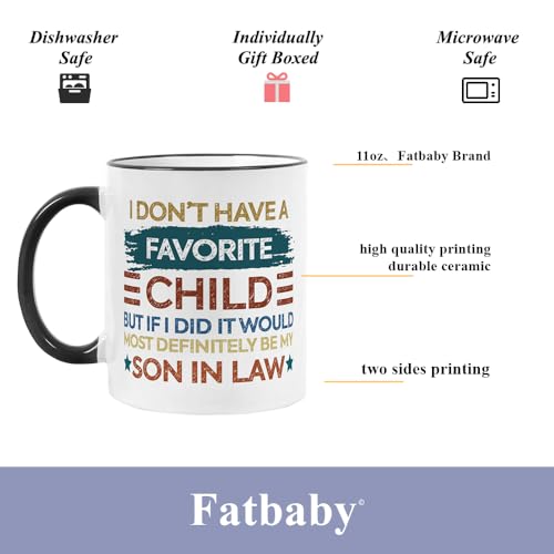 Fatbaby Son-in-Law Coffee Mug Gift - Funny 11oz Ceramic Cup for Father's Day, Birthday, Christmas