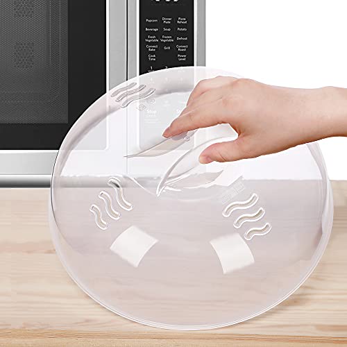 11.5-Inch Microwave Splatter Cover with Steam Vents and Easy-Grip Handle