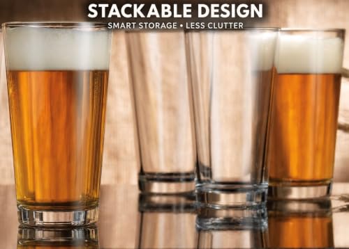 Set of 10 Clear 16oz Stackable Drinking Glasses - Home Essentials & Beyond