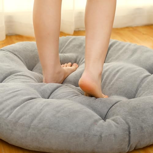 35-Inch Extra Large Round Floor Pillow, Thick Corduroy Meditation Cushion