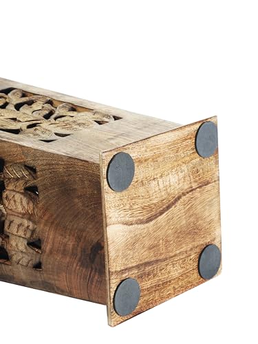Hand-Carved Solid Wood Umbrella Stand & Walking Cane Holder