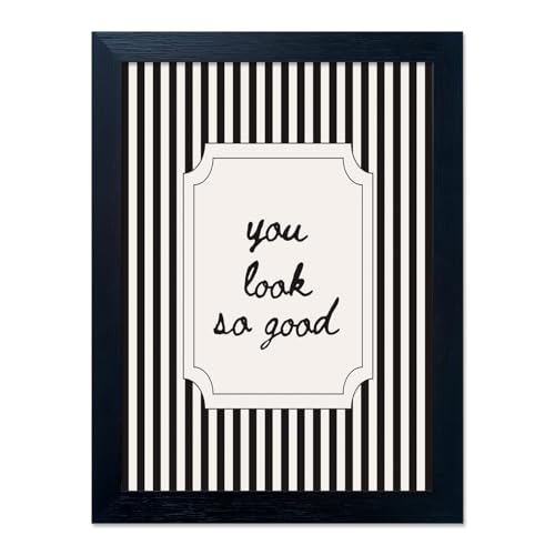 Black and White Bathroom Wall Art Framed Modern Minimalist Canvas Print