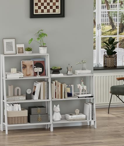 3-Tier Ladder Bookshelf, Small Freestanding Storage Shelf for Home Office