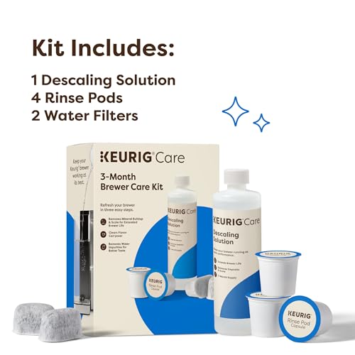 3-Month Coffee Maker Maintenance Kit - Descaler, Filters & Rinse Pods
