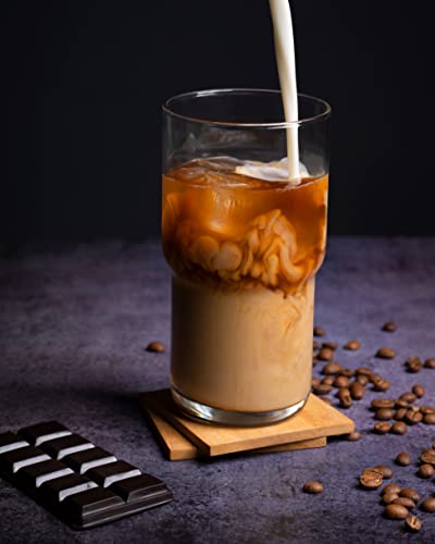 Stackable Iced Coffee Drinking Glasses, 21oz Heavy Clear Glass Set of 6