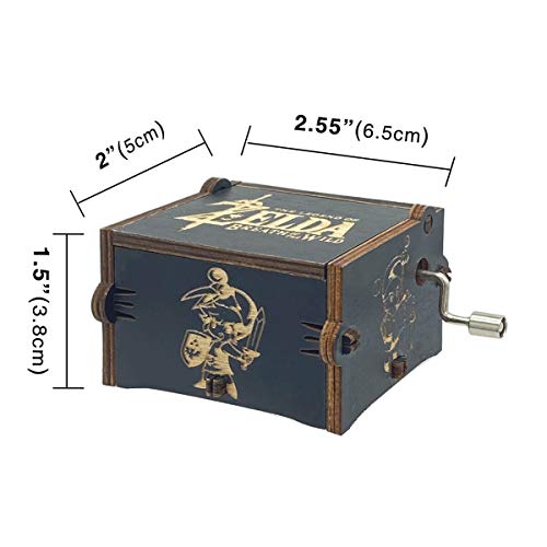 Engraved Wooden Hand Crank Music Box, Antique Carved Musical Gift