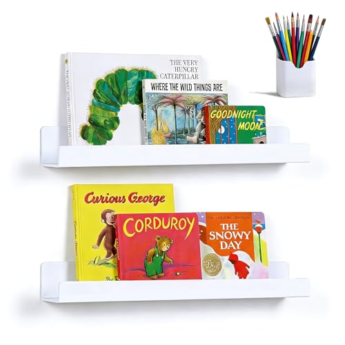 13.5" Metal Magnetic Bookshelf for Whiteboard (2-Pack) - Holds 12 lbs