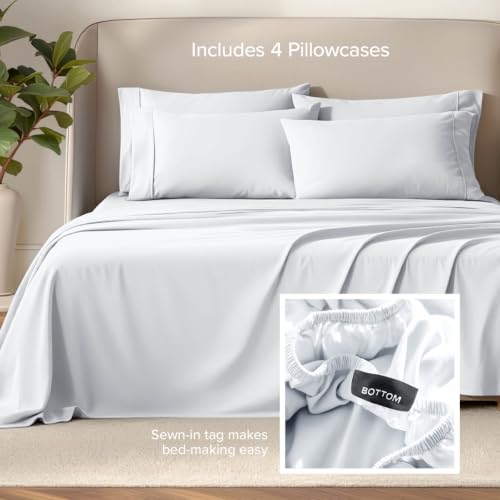 6-Piece Full XL Sheet Set, Ultra-Soft Brushed Microfiber Bedding - White