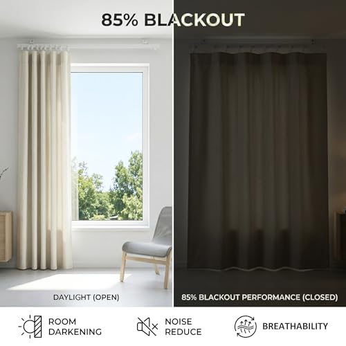 Blackout Curtain Set with Flexible Track - Thermal Insulated Room Divider