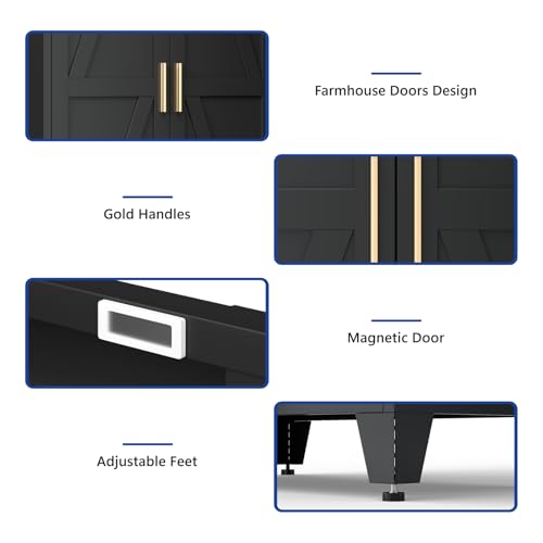 71-Inch Metal Wardrobe Closet with Drawers, Hanging Rod, and Adjustable Shelf