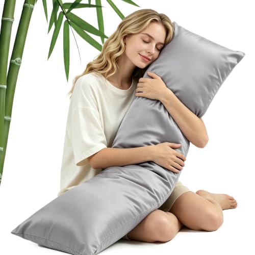 Cooling Weighted Body Pillow - Bamboo Cover, 48" x 14", 8.5lbs