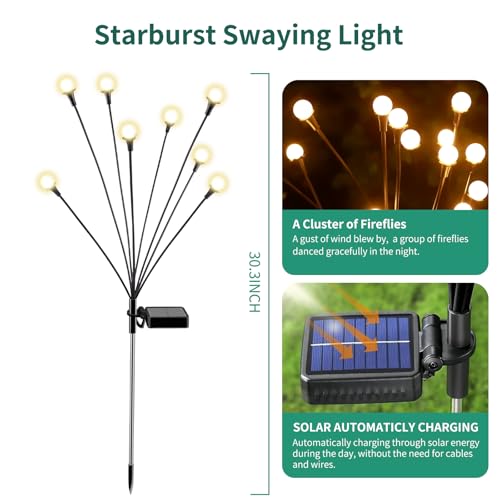 Vignuto Solar Outdoor Waterproof Firefly String Lights 10 Pack - Garden & Patio Decor