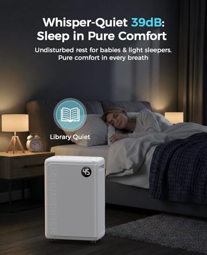 32 Pint Dehumidifier for Basement with Drain Hose & 24H Timer