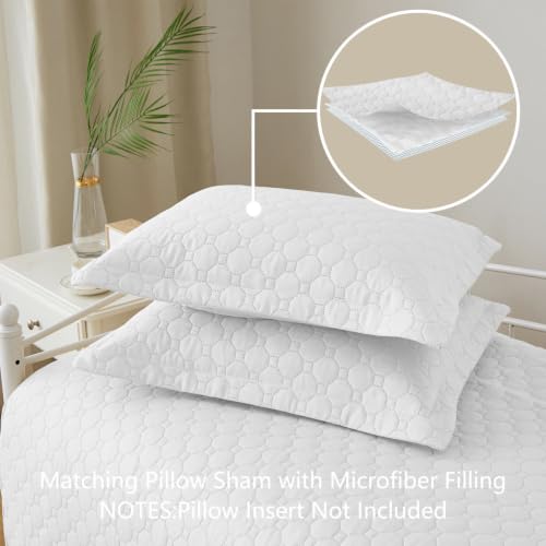 3-Piece White Daybed Cover Set - Twin Size Microfiber Quilt Bedding