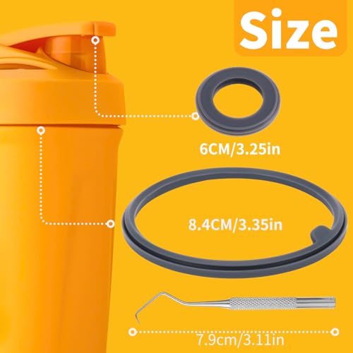 Silicone Gasket Replacement Set for 24-28oz Shaker Cups, 9-Piece Kit