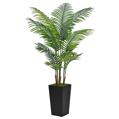 5FT Artificial Palm Tree with Planter - Faux Areca Floor Plant