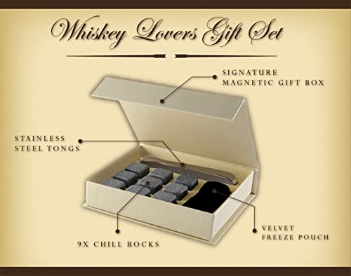 9-Pack Whiskey Stones Set – Reusable Soapstone Chilling Cubes for Spirits & Beverages