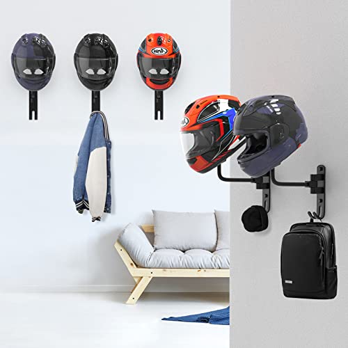 180° Swivel Aluminum Wall Mount Helmet Holder for Motorcycle and Sports Gear