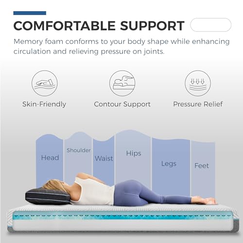 12-Inch Queen Gel Memory Foam Mattress - Cooling Bed in a Box, Medium