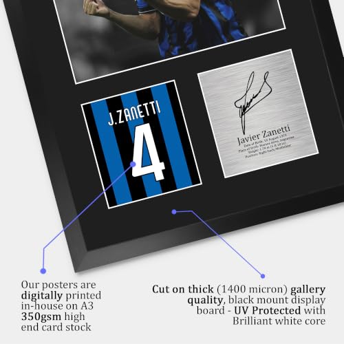 Javier Zanetti Autographed 16x12 Framed Soccer Photo - Supporters Gift, Portrait Variation