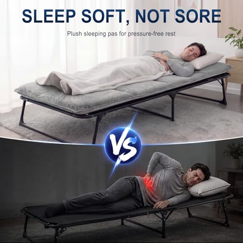 Camping Cot Mattress Pad - Quilted Sleeping Pad 75"x28"
