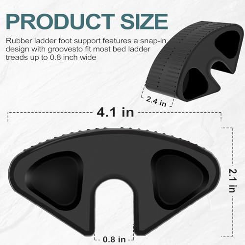 2-Pack Non-Slip Rubber Dorm Bed Ladder Foot Pads for Loft Bunk Beds