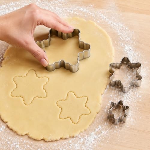 Keepatyart Stainless Steel Christmas Cookie Cutters Set Snowflake B 3 Sizes