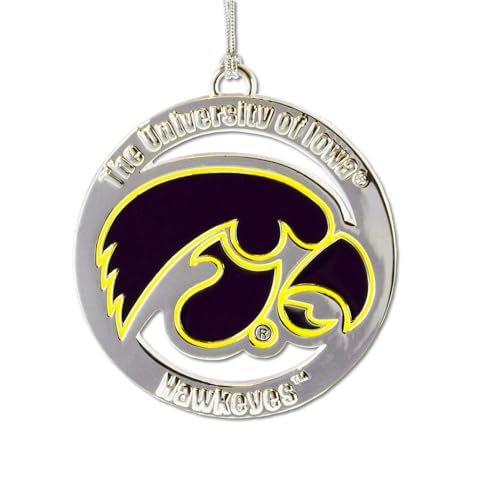 University of Iowa Silver Ornament - Fan Frenzy Gifts Iowa Hawkeyes Officially Licensed