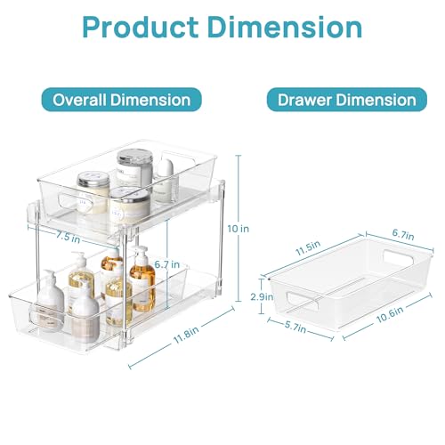 Vtopmart 4 Pack Pull Out Bathroom Under Sink Organizer (S-Standard)