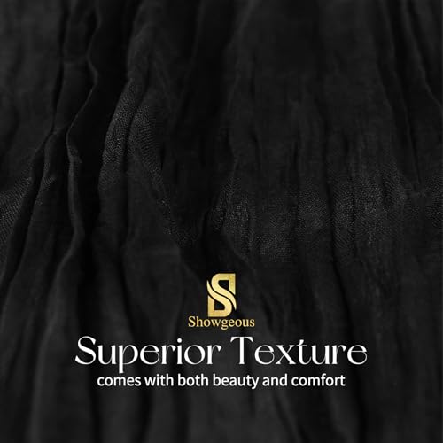 Showgeous 20 Pack Black Cheesecloth Table Runner 17 x 108 Inches (1.7 ft x 9 ft)