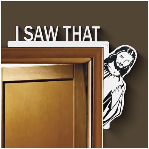 LGFMGWH White Jesus Door Sign - Funny Christian Home Decor, Right Corner