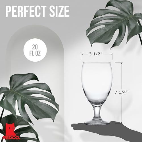 20 oz All-Purpose Drinking Goblets, Set of 4 Clear Stemmed Glassware